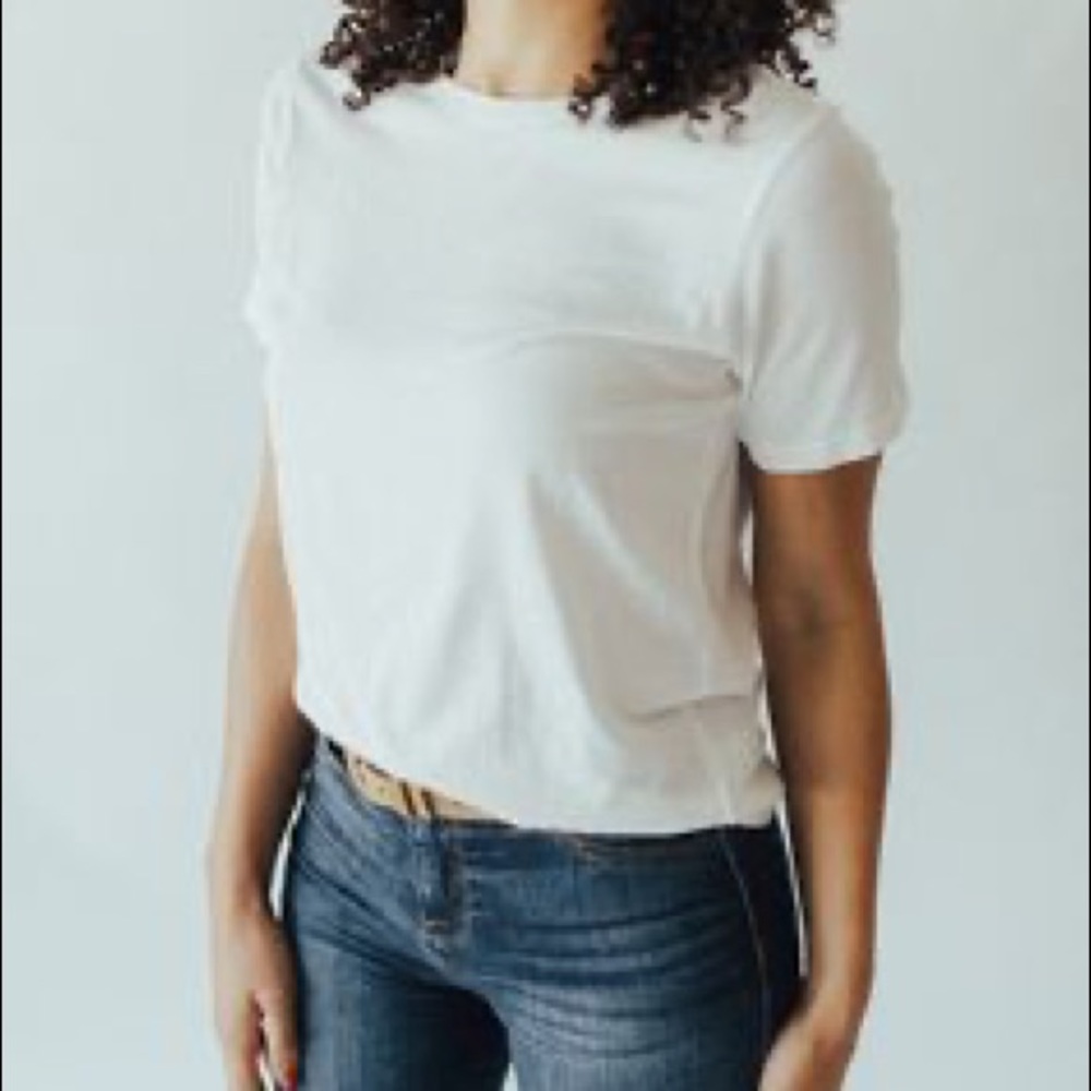 Carly Jean CJLA White Tucker Tee